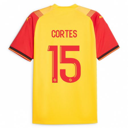 Kandiny Bambino Maglia Óscar Cortés #15 Giallo Kit Gara Home 2023/24 Maglietta