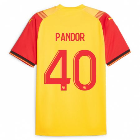 Kandiny Kinderen Yannick Pandor #40 Geel Thuisshirt Thuistenue 2023/24 T-Shirt België