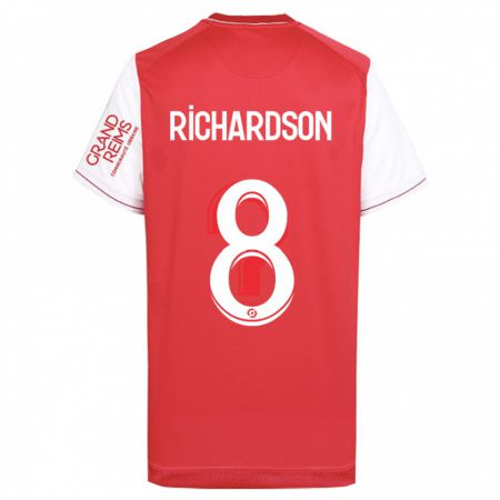 Kandiny Kinderen Amir Richardson #8 Rood Thuisshirt Thuistenue 2023/24 T-Shirt België