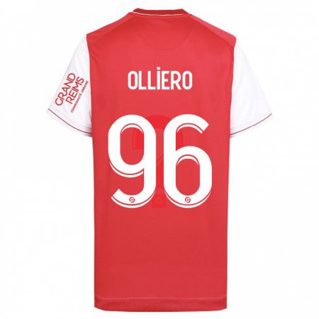 Kandiny Kinderen Alexandre Olliero #96 Rood Thuisshirt Thuistenue 2023/24 T-Shirt België