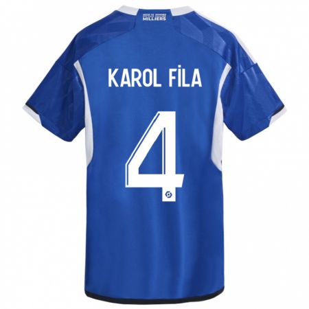 Kandiny Kinderen Karol Fila #4 Blauw Thuisshirt Thuistenue 2023/24 T-Shirt België