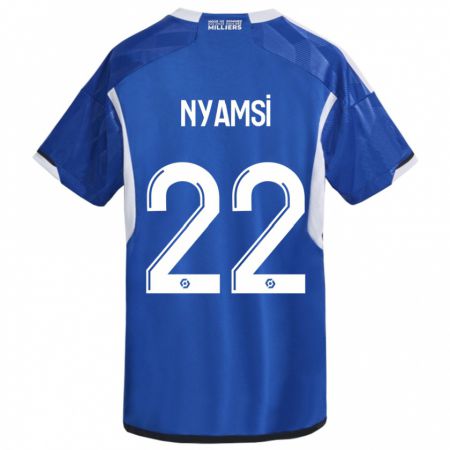 Kandiny Kinderen Gerzino Nyamsi #22 Blauw Thuisshirt Thuistenue 2023/24 T-Shirt België