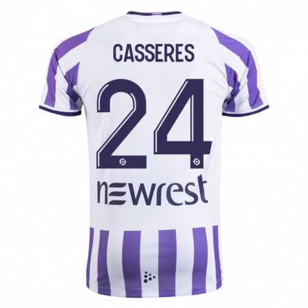 Kandiny Niño Camiseta Cristian Cásseres Jr. #24 Blanco 1ª Equipación 2023/24 La Camisa