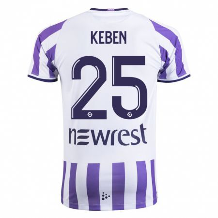 Kandiny Niño Camiseta Kévin Keben #25 Blanco 1ª Equipación 2023/24 La Camisa