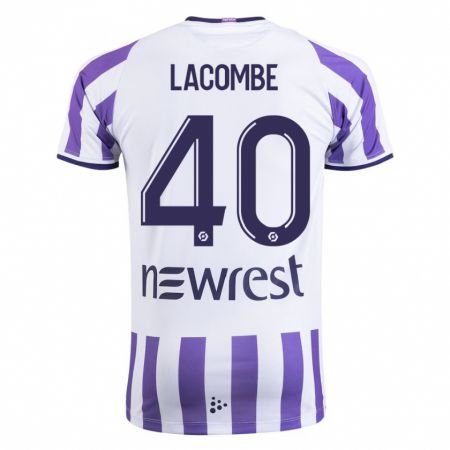 Kandiny Kinderen Justin Lacombe #40 Wit Thuisshirt Thuistenue 2023/24 T-Shirt België