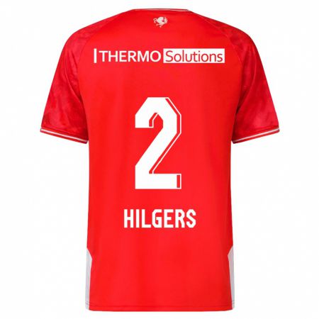 Kandiny Bambino Maglia Mees Hilgers #2 Rosso Kit Gara Home 2023/24 Maglietta