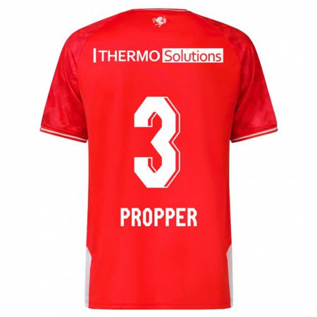 Kandiny Bambino Maglia Robin Pröpper #3 Rosso Kit Gara Home 2023/24 Maglietta