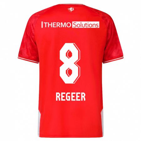 Kandiny Bambino Maglia Youri Regeer #8 Rosso Kit Gara Home 2023/24 Maglietta