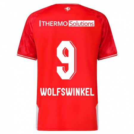 Kandiny Niño Camiseta Ricky Van Wolfswinkel #9 Rojo 1ª Equipación 2023/24 La Camisa