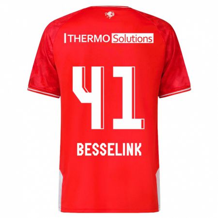 Kandiny Niño Camiseta Gijs Besselink #41 Rojo 1ª Equipación 2023/24 La Camisa