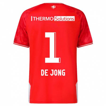 Kandiny Bambino Maglia Daniëlle De Jong #1 Rosso Kit Gara Home 2023/24 Maglietta