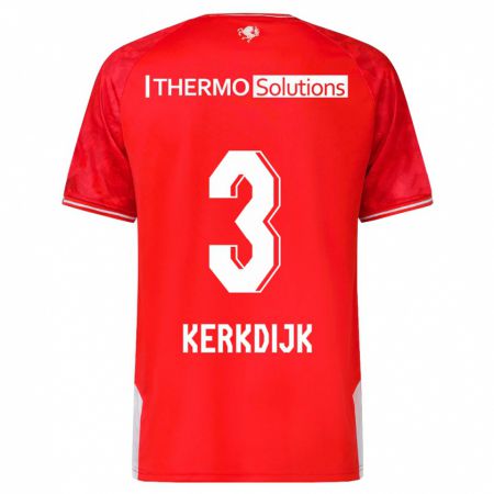 Kandiny Niño Camiseta Danique Kerkdijk #3 Rojo 1ª Equipación 2023/24 La Camisa