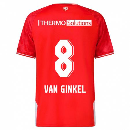 Kandiny Bambino Maglia Danique Van Ginkel #8 Rosso Kit Gara Home 2023/24 Maglietta