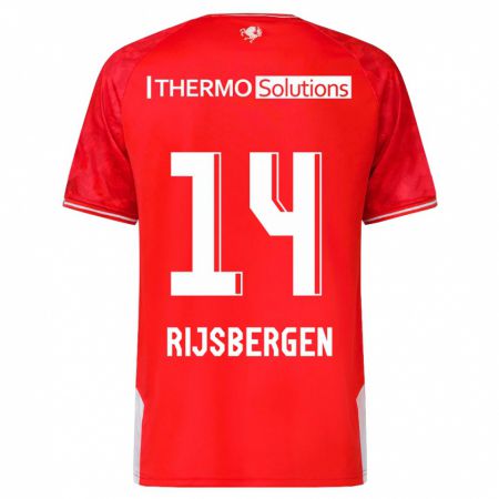 Kandiny Bambino Maglia Liz Rijsbergen #14 Rosso Kit Gara Home 2023/24 Maglietta