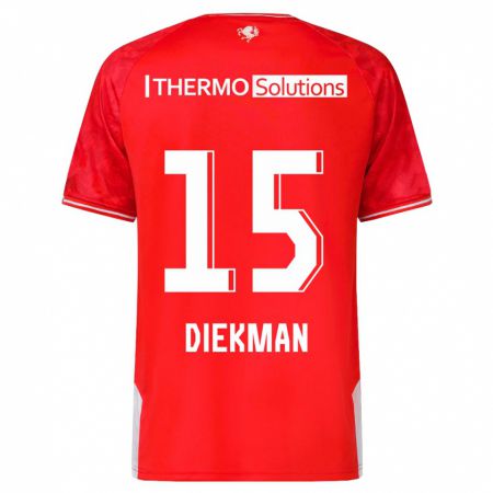 Kandiny Bambino Maglia Jill Diekman #15 Rosso Kit Gara Home 2023/24 Maglietta