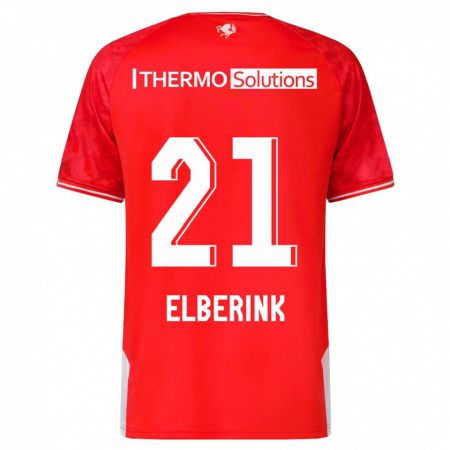 Kandiny Niño Camiseta Eva Oude Elberink #21 Rojo 1ª Equipación 2023/24 La Camisa