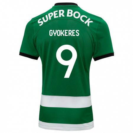 Kandiny Bambino Maglia Viktor Gyökeres #9 Verde Kit Gara Home 2023/24 Maglietta