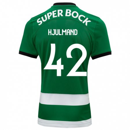 Kandiny Bambino Maglia Morten Hjulmand #42 Verde Kit Gara Home 2023/24 Maglietta