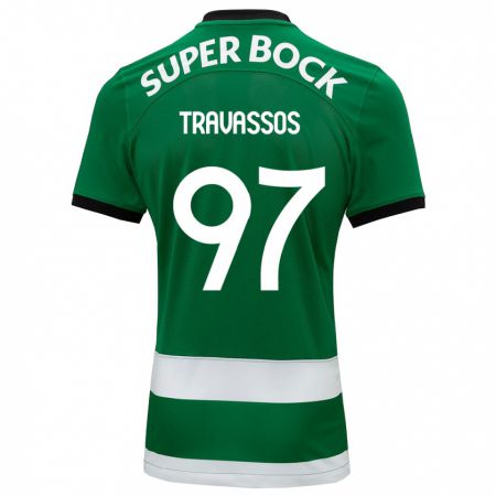 Kandiny Bambino Maglia Travassos #97 Verde Kit Gara Home 2023/24 Maglietta