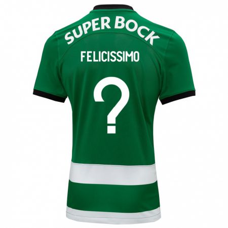 Kandiny Bambino Maglia Eduardo Felicíssimo #0 Verde Kit Gara Home 2023/24 Maglietta