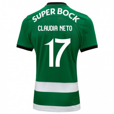 Kandiny Bambino Maglia Cláudia Teresa Pires Neto #17 Verde Kit Gara Home 2023/24 Maglietta