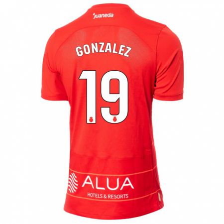 Kandiny Kinderen Adrià González #19 Rood Thuisshirt Thuistenue 2023/24 T-Shirt België