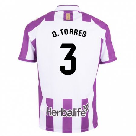 Kandiny Bambino Maglia David Torres #3 Porpora Kit Gara Home 2023/24 Maglietta