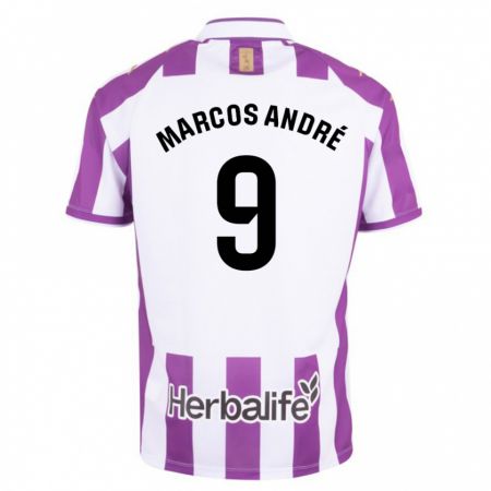 Kandiny Bambino Maglia Marcos André #9 Porpora Kit Gara Home 2023/24 Maglietta