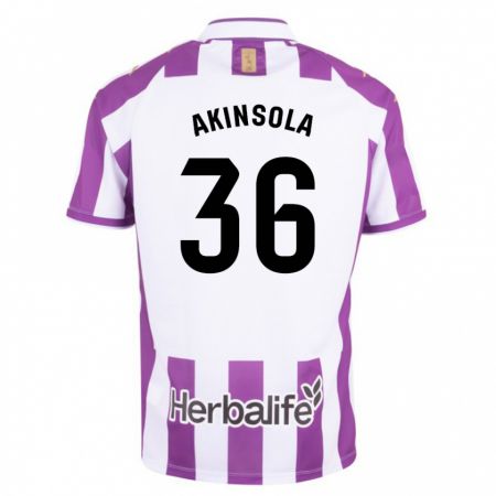 Kandiny Bambino Maglia Tunde Akinsola #36 Porpora Kit Gara Home 2023/24 Maglietta