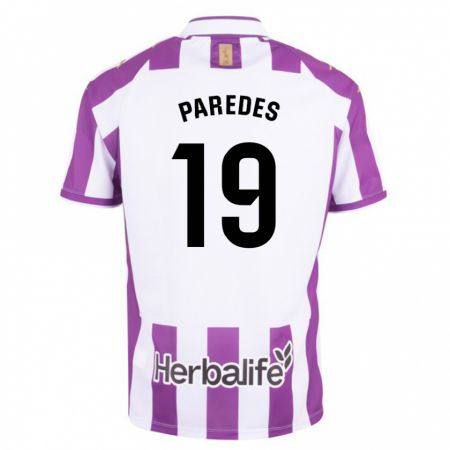 Kandiny Bambino Maglia Yago Paredes #19 Porpora Kit Gara Home 2023/24 Maglietta