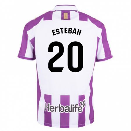 Kandiny Bambino Maglia Sergio Esteban #20 Porpora Kit Gara Home 2023/24 Maglietta