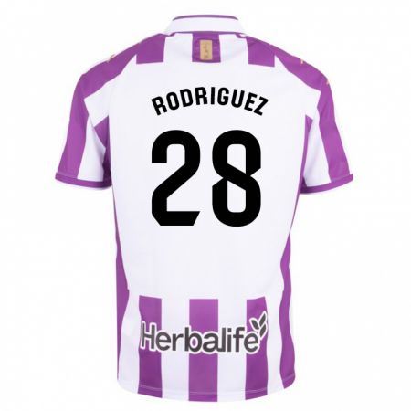 Kandiny Bambino Maglia Yago Rodríguez #28 Porpora Kit Gara Home 2023/24 Maglietta