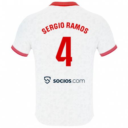 Kandiny Niño Camiseta Sergio Ramos #4 Blanco 1ª Equipación 2023/24 La Camisa México