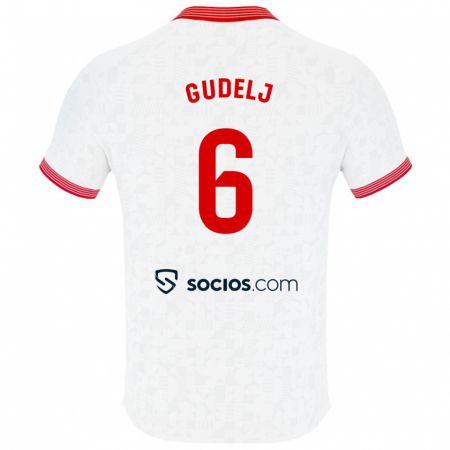 Kandiny Bambino Maglia Nemanja Gudelj #6 Bianco Kit Gara Home 2023/24 Maglietta