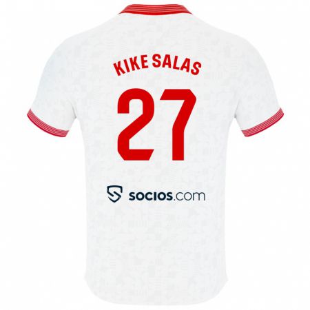 Kandiny Kinder Kike Salas #27 Weiß Heimtrikot Trikot 2023/24 T-Shirt Österreich