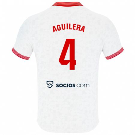 Kandiny Niño Camiseta Juanan Aguilera #4 Blanco 1ª Equipación 2023/24 La Camisa México