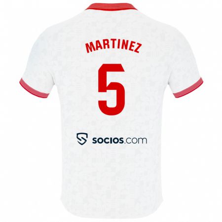 Kandiny Kinderen Sergio Martínez #5 Wit Thuisshirt Thuistenue 2023/24 T-Shirt België