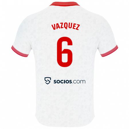 Kandiny Bambino Maglia Manolo Vázquez #6 Bianco Kit Gara Home 2023/24 Maglietta