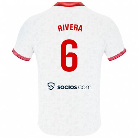 Kandiny Bambino Maglia Pablo Rivera #6 Bianco Kit Gara Home 2023/24 Maglietta