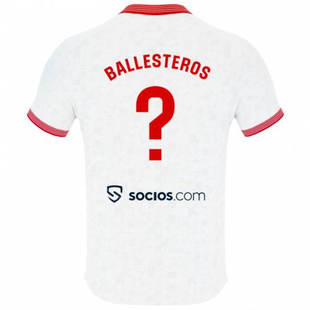 Kandiny Bambino Maglia Gonzalo Ballesteros #0 Bianco Kit Gara Home 2023/24 Maglietta