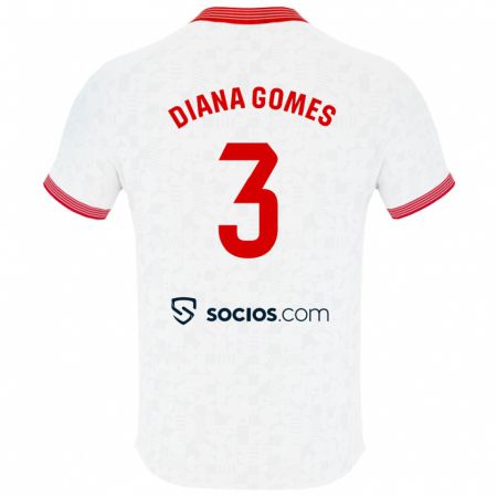 Kandiny Niño Camiseta Diana Catarina Ribeiro Gomes #3 Blanco 1ª Equipación 2023/24 La Camisa México