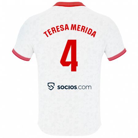 Kandiny Bambino Maglia Teresa Merida #4 Bianco Kit Gara Home 2023/24 Maglietta