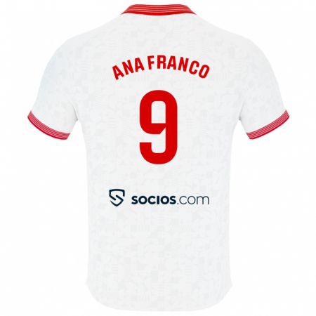 Kandiny Niño Camiseta Ana Franco De La Vega #9 Blanco 1ª Equipación 2023/24 La Camisa México