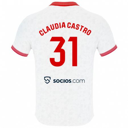 Kandiny Kinder Claudia Castro Romero #31 Weiß Heimtrikot Trikot 2023/24 T-Shirt Österreich