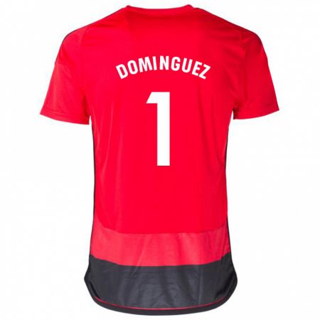 Kandiny Bambino Maglia Iago Domínguez #1 Rosso Nero Kit Gara Home 2023/24 Maglietta