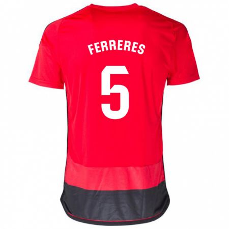 Kandiny Niño Camiseta Manolo Ferreres #5 Negro Rojo 1ª Equipación 2023/24 La Camisa México