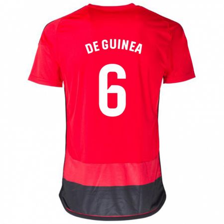 Kandiny Niño Camiseta Asier Ortiz De Guinea #6 Negro Rojo 1ª Equipación 2023/24 La Camisa