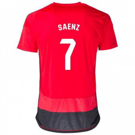 Kandiny Bambino Maglia Raúl Sáenz #7 Rosso Nero Kit Gara Home 2023/24 Maglietta