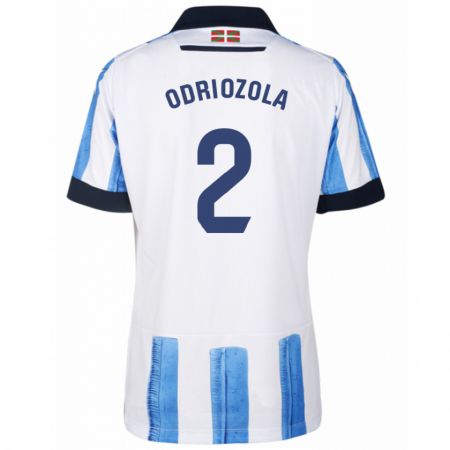 Kandiny Bambino Maglia Álvaro Odriozola #2 Blu Bianco Kit Gara Home 2023/24 Maglietta