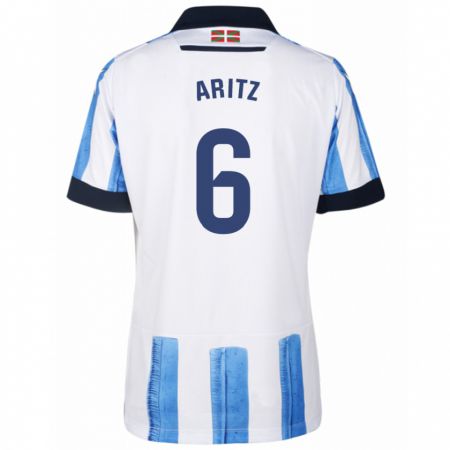 Kandiny Bambino Maglia Aritz Elustondo #6 Blu Bianco Kit Gara Home 2023/24 Maglietta